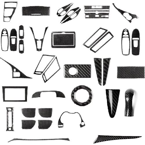 Carbon Fiber Car Interior Window Lift Switch Cover Gear Shift Panel Air Condition Door Bowl Trim Fit For Infiniti Q50 Q60 14-20