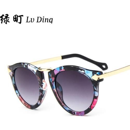 Fashion Retro Round Cat Eye Sunglasses Men Women Designer Eyewear Metal Frame Uv400 Glasses Oculos De Sol Lunette De Soleil