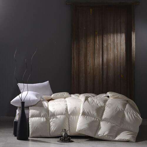 Nordic Satin Duvet Comforter Duvet All Season 95% White Goose Down Warm Pure And Natural Long Strand Floss Queen King Size