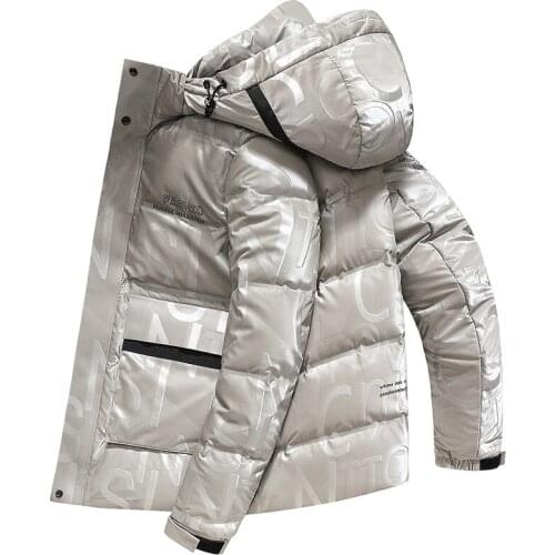 New Winter Clothes Mens 90% Goose Down Jacket Youth Trendy Hooded Cold-Proof Down Coat Warm Men Clothing