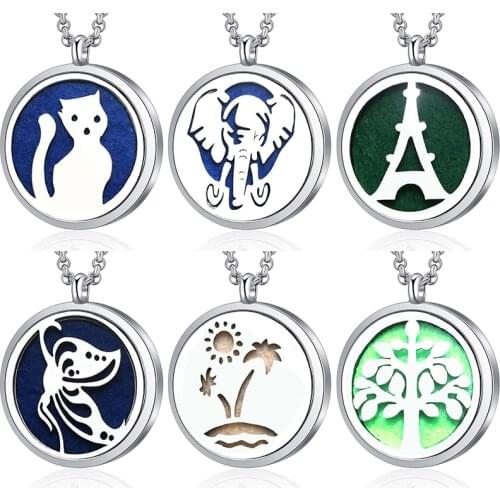 New Stainless Steel Eiffel Tower Pendant Open Essential Oil Diffuser Perfume Locket Aroma Jewelry Necklace Fashion Accessories