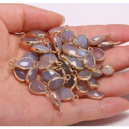 2Pcs Necklace Pendant For Jewelry Making Section Drop-shaped Grey Pendant Necklace Handiwork Sewing Craft Accessory