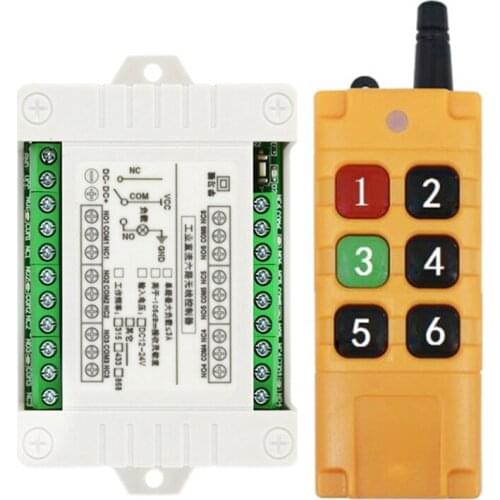 Ndustrial Sector DC12V 24V 6CH RF Wireless Remote Control Switch Radio Receiver With 2000M Long Distance Remote controller