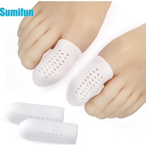 Toe Cap Corn Protector Soft Silicone Sleeve Breathable Bunion Thumb Cover Overlapping Toe Straightener Blisters Calluses Cover