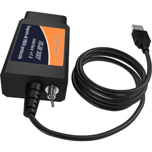 Elm 327 Chip Code Reader USB Diagnosis on Windows with V1.5 PIC18F25K80 Chip OBD2 Adapter for Lin-coln Ma-zda Mer-cury