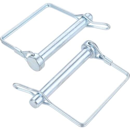DRELD 2pcs M9.5*70mm Square Shaft Locking Pin Car Trailer Truck Circular D-pin Buckle Pin Lock for Farm Trailers Trucks Mowers