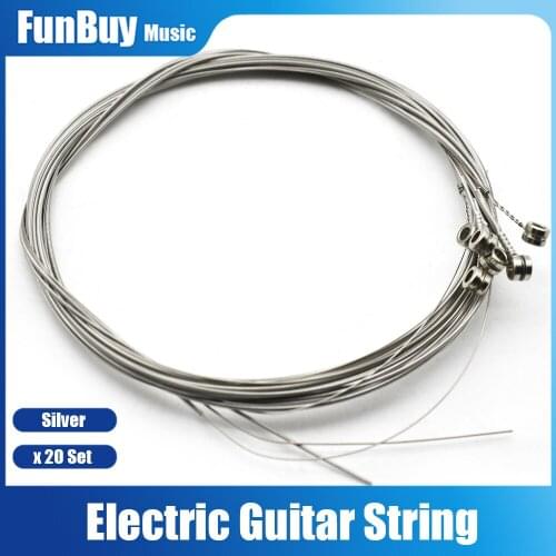 20 Set Electric Guitar String Nickel Alloy Wound 010 Electric Guitar Replacement Parts Accessories String Silver