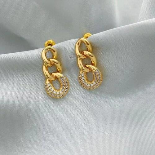 High-quality luxury flash chain earrings exquisite temperament earrings gradient earrings
