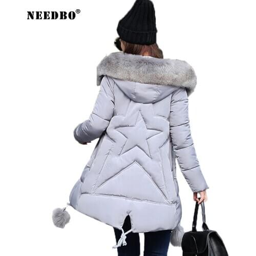 Winter Jacket Women Fur Coat Plus Size 5XL Parka Padded 5-pointed Star Ladies Puffer Coat Casaco Femie Jacket Winter Women Coat