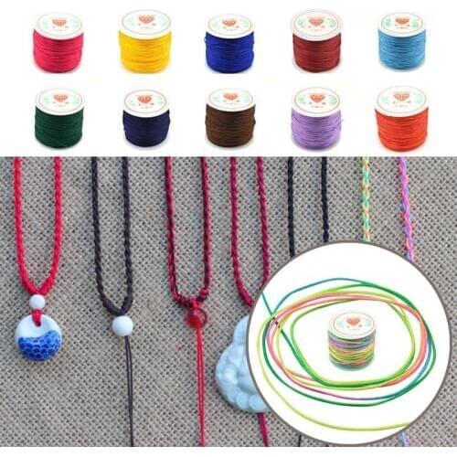 1 Roll 45M Colorful Nylon Cord Thread Chinese Knot Macrame Bracelet Braided Cord 0.8MM