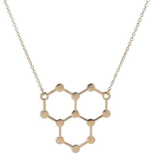 Everfast 1pc Trendy Ice Hydro Molecule Science Chemistry Pendants&Necklaces Unique Water H2O Molecule Necklace For Cute Women