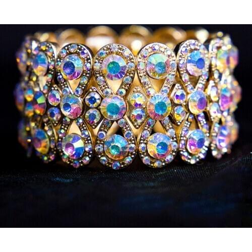 New Bellydance Jewelry Indian Belly Dance Costume Outfits Accessories Colorful Rhinestones Bracelet 1 Piece For Women