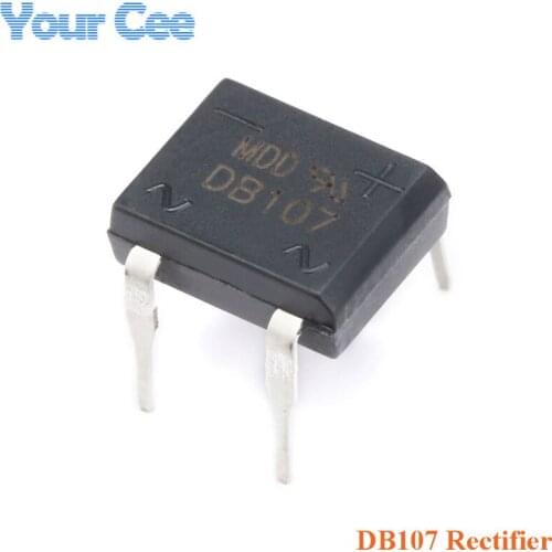 100pcs Original DB107 1A 1000V Silicon Bridge Rectifier with Pin