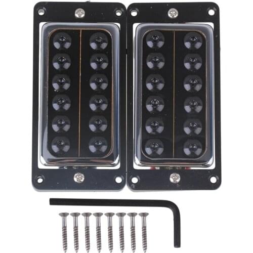 2xPlastic Frame Black Round Screw Electric Guitar Humbucker Pickup with L Wrench