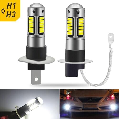2X H1 H3 LED Front Bulb H27 880 881 6000K Car Fog Light Driving Running Lamp Auto 12V H27W/2 H27W Driving 30smd 4014 Bulbs