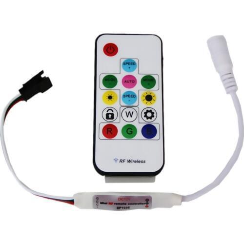 5pcs SP103E DC5V/12v WS2801 WS2812B DC12V 2811 Mini Digital RGB LED Strip Controller 14Key RF Wireless Remote 2048Pixels LED
