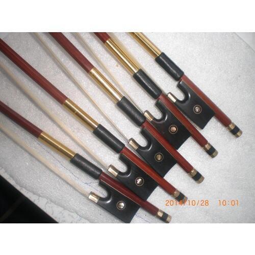 5 PCs High Quality Brazil Wood Violin Bow 4/4 with Ebony abalone shell Octagonic
