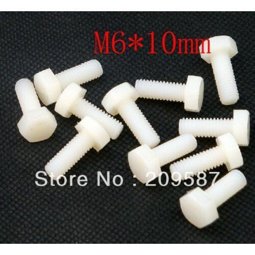 50pcs Metric Thread M5 Full Nylon Outside Hex Screw Plastic bolts