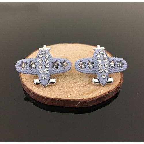 50pcs Fashion Aircraft Plain Spray Painting Rhinestone Applique Crystal Metal Hairpin Decor Kawaii Bag Shoes Embellishment