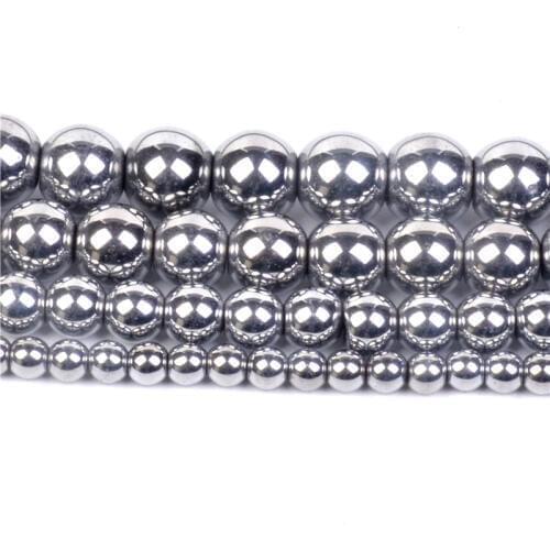 Natural Stone Hematite Beads Round Loose Beads 4mm 6mm 8mm 10mm 12mm For DIY Necklace Bracelet Jewelry Making