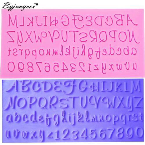 Byjunyeor M420 Epoxy UV Resin Capital Russian Alphabets Letter & Number Silicone Mold for DIY Chocolate DecoMould 18.3*8.3*0.5cm