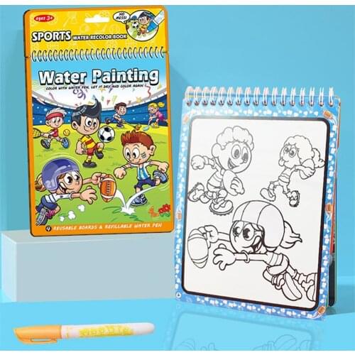 Colorful Drawing Book Reusable Color Changing Animal World Water Drawing Painting Book for Children Early Education Toy
