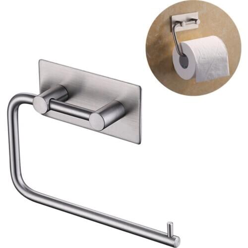 Punch-free Towel Holder Bathroom Paper Rack Kitchen Accessories Polished Towel Storage Organizer