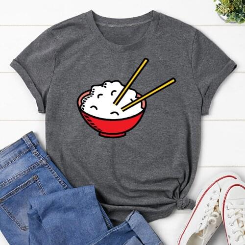 Rice Summer New 90 ’sShort Sleeve Print Clothing Womens T-Shirt Harajuku Graphic Clothing Womens Top TX8197