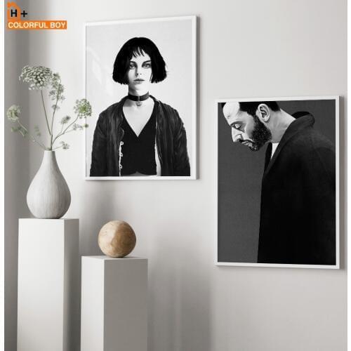 Canvas Art Print Wall Painting Leon The Professional Black White Movie Posters And Prints Nordic Wall Pictures For Living Room