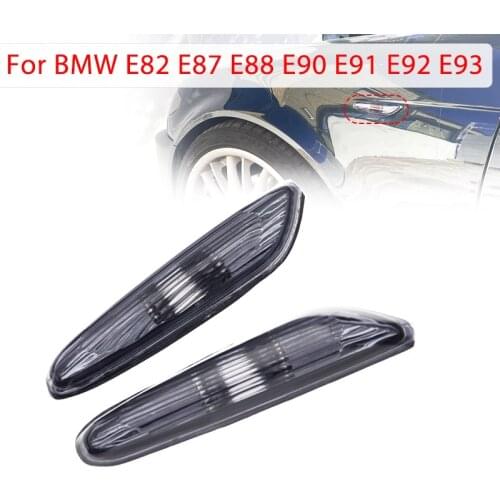 Smoke/Clear Left & Right Turn Signal Indicator Lamp Side Marker Light Cover No Bulb For BMW E90 E91 E92 E93 3 Series 2006-2011