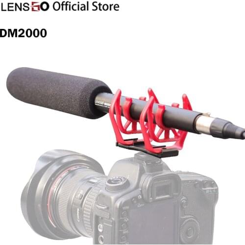 LENSGO DM2000 Super Cardioid Microphone On Camera Handheld Shotgun Microphone for DSLR Interview Video Mic