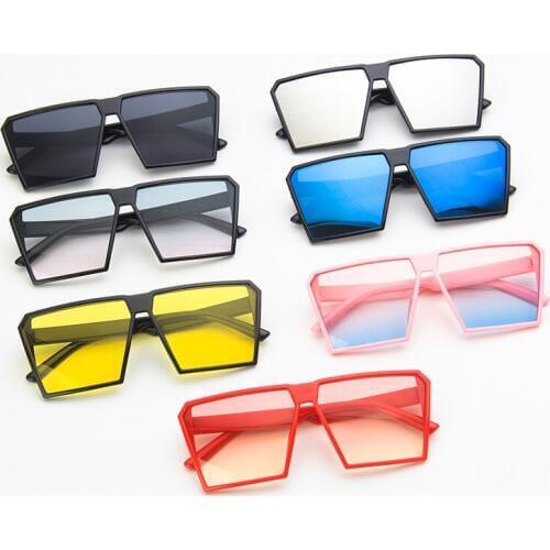 Classic Square Sunglasses Girls Boys Colorful Mirror Children Glasses Concave Shape Personality Anti-UV Street Beat Kid 2020 NEW
