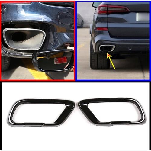 Car Exhaust Pipe Cover for BMW X5 F15 X6 F16 2014-18 Stainless Steel Car Rear Exhaust Tail Pipe Cover Trim for M Sports Version