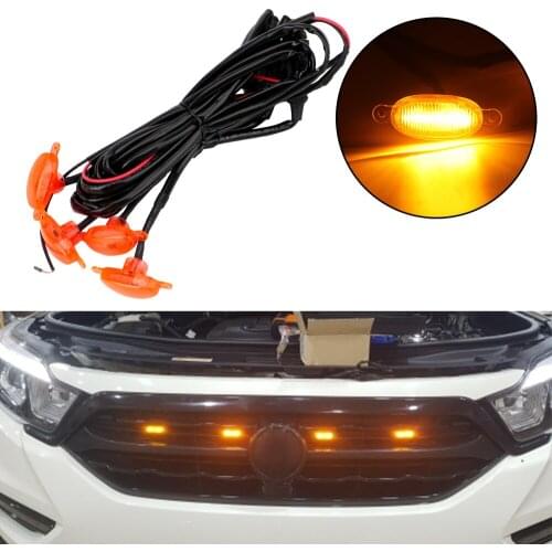 LEEPEE LED Amber Grille Lighting Kit Car Eagle Eye Light Universal 6 SMD 3030 12V Front Grille Lighting