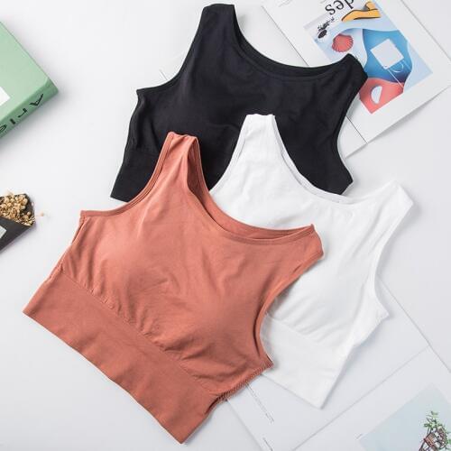 Summer Women Tank Top Fashion Crop Top Female Seamless Underwear Sleeveless Camis Sexy Lingerie Tops Padded Camisole