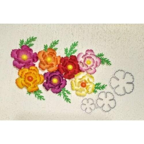 3-piece Flower Metal Cutting Dies Cutter Stencils Scrapbooking Decorative Embossing Photo Album Decor Card Making DIY Crafts