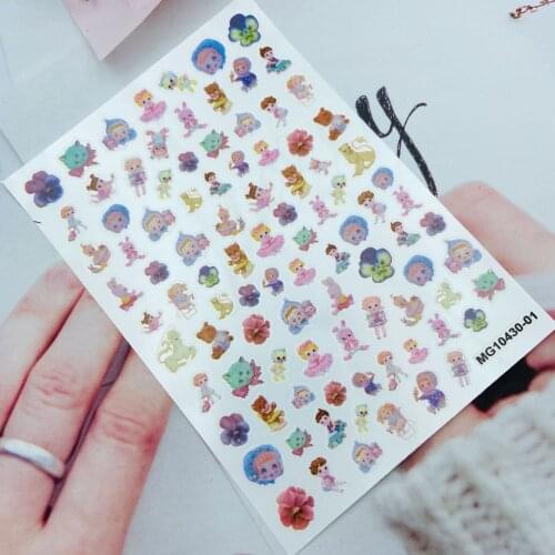 Fashion New Arrival Hot Selling Thin Traceless Nail Stickers Lovely Baby& Bears Dry Nail Decals Women Girls Manicure Nail Art