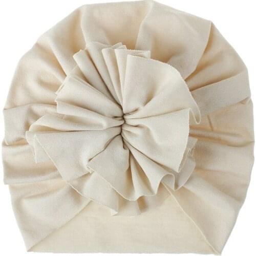 Infant Baby Cap Soft Nursery Beanie Baby Turban Newborn Hat Pleated Flower Baby Cap Cotton Tire Cap