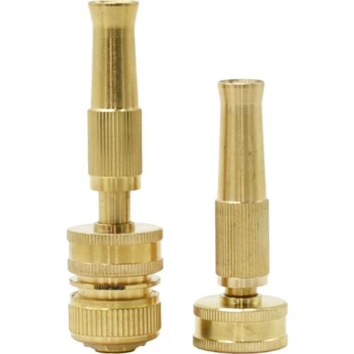 Brass 3/4 inch Female Thread High Pressure Variable Flow Direct Injection Type Water Gun Garden Irrigation Car Washing Nozzle 1p