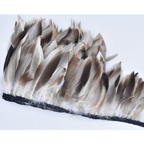 Natural Pheasant Feather Trim Lace Fringe Trim Ribbon Goose Turkey Pheasant Feathers for Crafts Plumas Carnaval Decor Boa Plumes