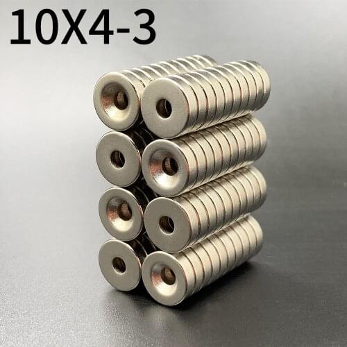 10psc 10x4-3 Neodymium Magnet 10 x 4 Hole 3 N35 NdFeB Round Super Powerful Strong Permanent Magnetic imanes 10x4Hole 3