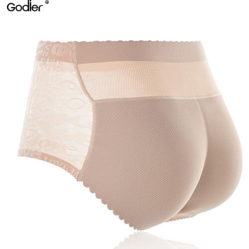 Godier Padded Pants Shaper Seamless Fake Ass Pads Panties Buttocks Push Up Lingerie Women Underwear Butt Up Briefs Hip Enhancer