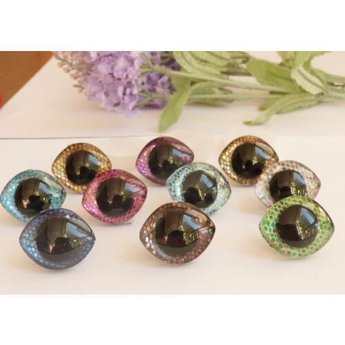 New arrvial 10pcs/lot 28x23mm Oval trapezoid plastic clear safety toy eyes + glitter Nonwovens + washer--color option--sp
