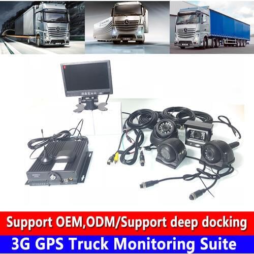 Factory wholesale 3G GPS Truck Monitoring Suite video overlay alarm signal/speed remote video hd Monitoring record host PAL sys