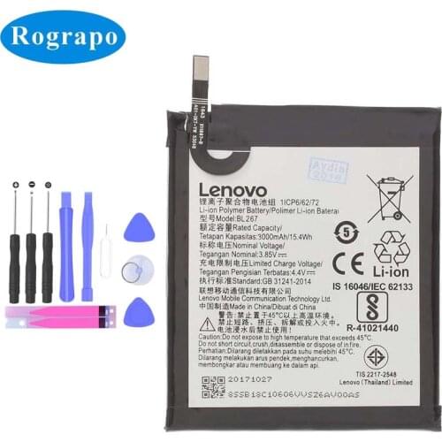 Original 3000mAh BL267 Mobile Phone Replacement Battery For Lenovo Vibe K6 K33A48 Batterie Akumulator Accumulator