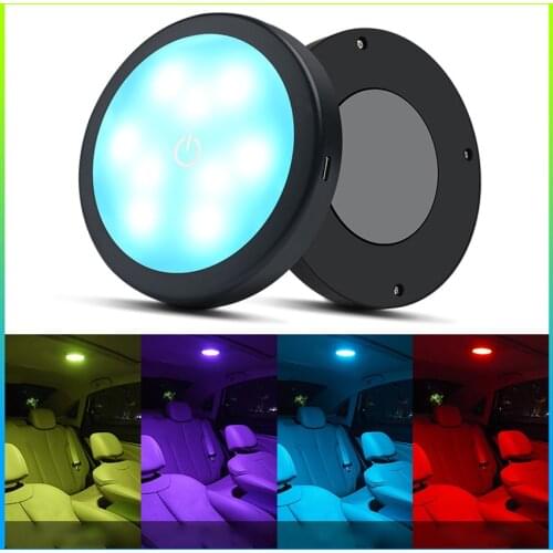 USB Rechargeable Car Interior Light Led Trunk Cargo Area Light, Sound Activated Wall Light Stick on Anywhere Stage Disco Light