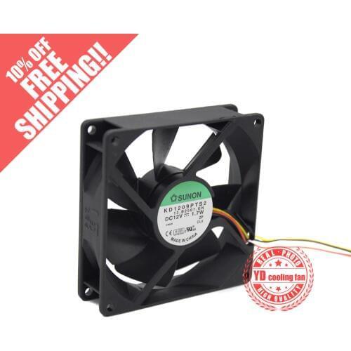 USED SUNON 9CM 9025 KD1209PTS2 12V 1.7W cooling fan