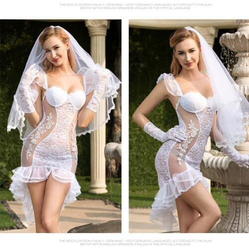 Porno Women Wedding Dress Cosplay Sexy Underwear White Lingerie Sexy Hot Erotic Apparel sexy costumes