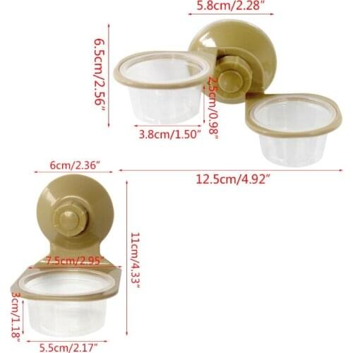 Suction Cup Reptile Water Food Feeder Wall Hanging Feeding Dish Bowl Spider Box