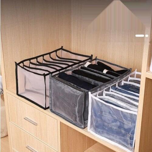 Rectangle Mesh Jeans Storage Box with Compartments Leggings Clothes Separation Stacking Pants Organizer Drawers Drawer Divider